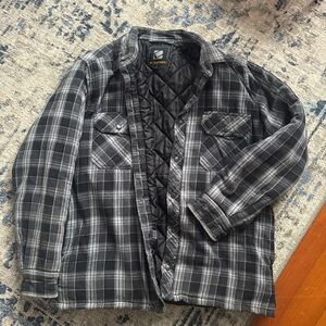 BC Clothing Men’s M Grey Plaid Quilt Lining Jacket